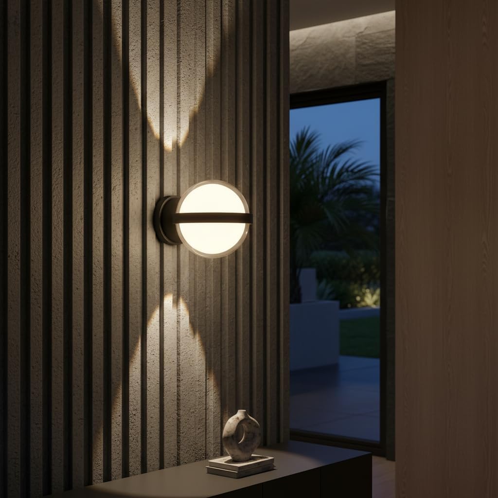 AHUJA INTERNATIONAL Modern 6W Wall Light Sconce, Warm White Waterproof Indoor Outdoor Decorative Lamp for Living Room, Bedroom, Balcony, Staircase & Exterior Wall Lighting Pack of 1