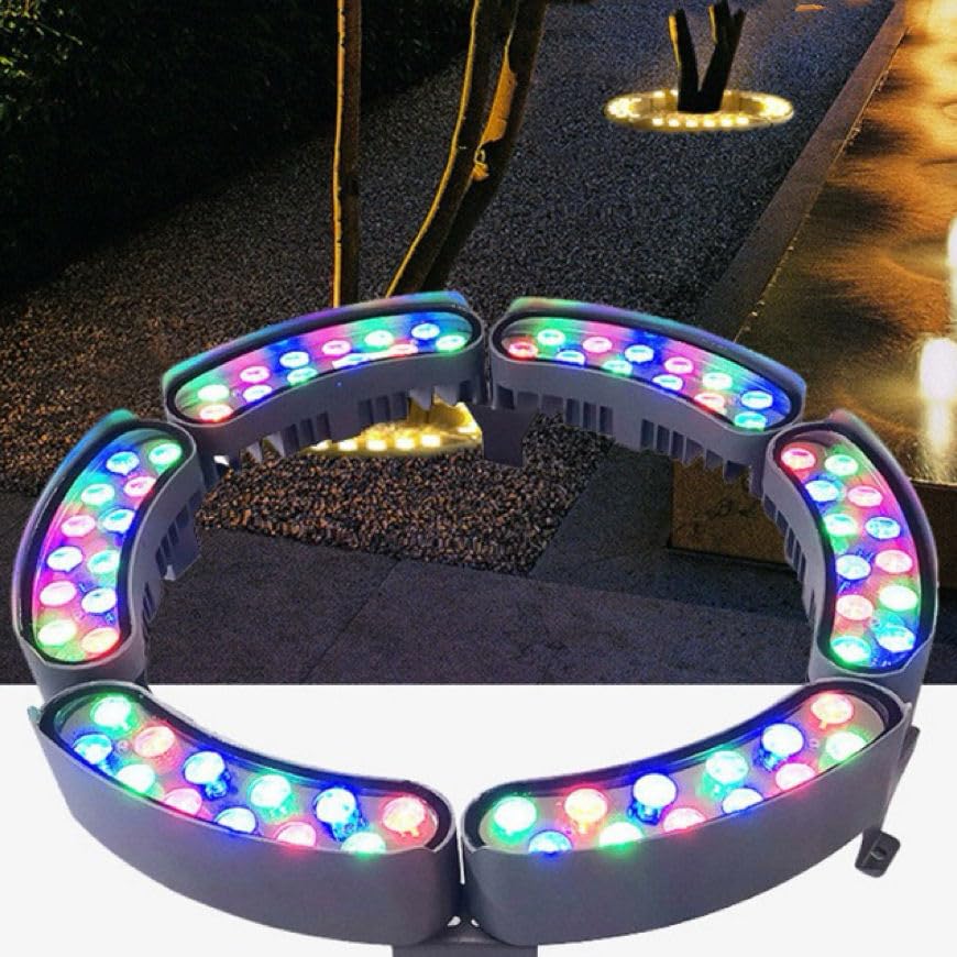 Ahuja International Led Tree Hugging Light Outdoor IP65 Waterproof Spotlight Garden Scene Palm Tree 12w Color Circular Tree Illumination Light, Multi RGB, Customizable