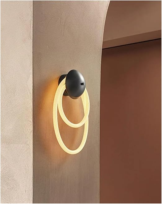 Ahuja International Novelty LED Wall Light Silicone Ring Creative Sconce for Living Room Bedroom Aisle Dining Dropshipping Distinctive,Wall Lighting, 2 Rings-Iron Wall Light