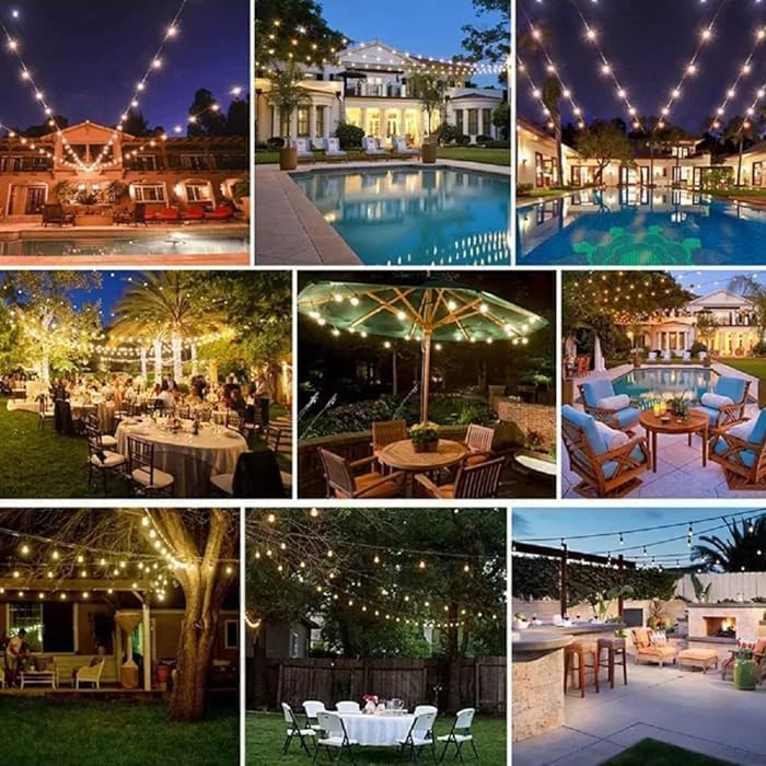 Ahuja International Outdoor Patio Lights, Waterproof, Bulb Holder Lights Connectable Hanging Light for Backyard, Patio, Balcony, Party Decor Lights , 5 Metre 10 Holders,ST64 10 Bulbs, 2 Spare