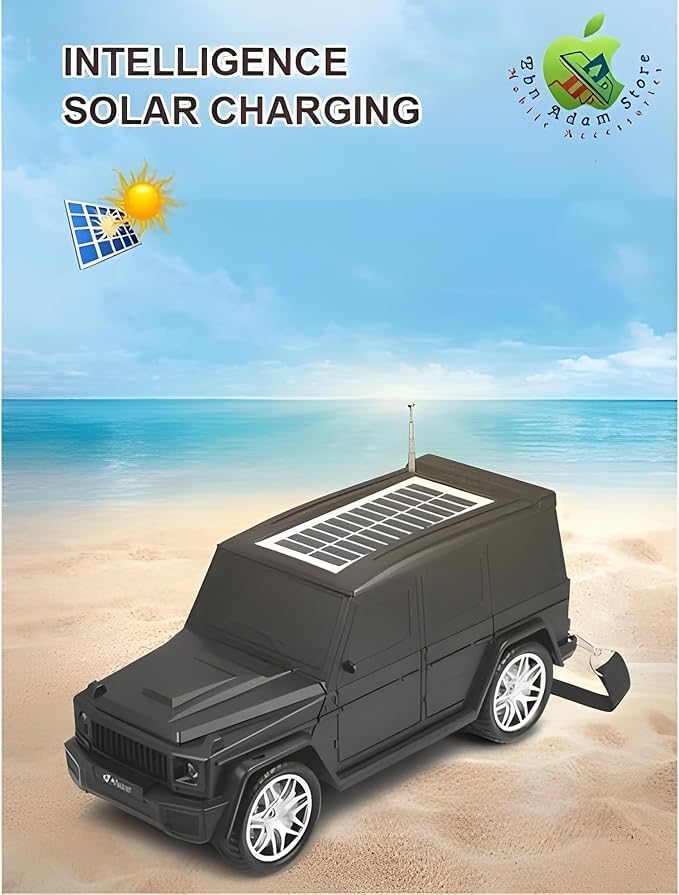 AHUJA INTERNATIONAL G-Wagon Car Shaped & Solar Powered Bluetooth Speaker Portable 3D Bass Speaker with Rechargeable Battery, FM, USB, TF Card Support (1 PC)