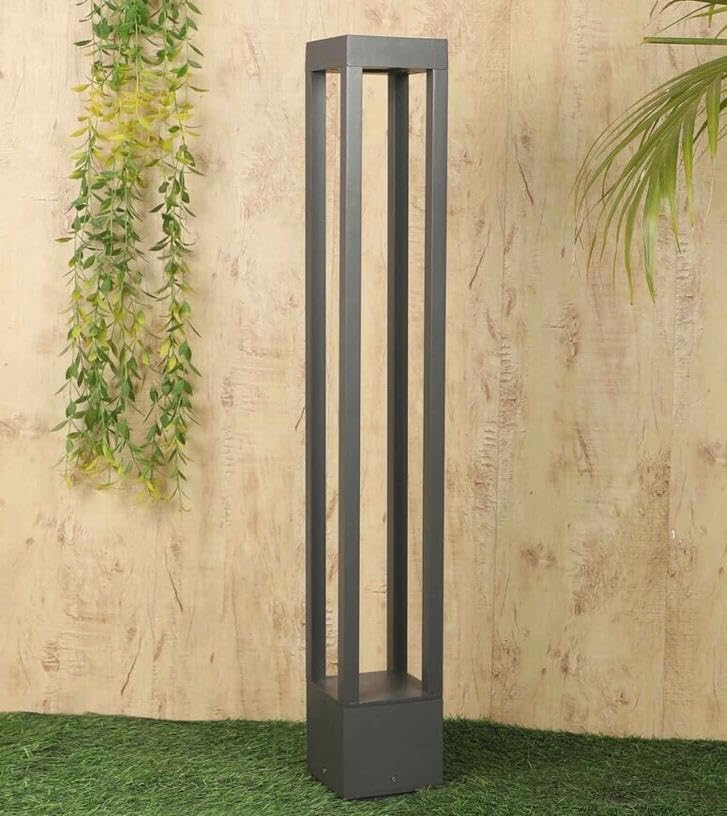 AHUJA INTERNATIONAL Modern Sleek Rectangular 2ft Bollard Garden Light Black Outdoor Post Light Ip65 Household Waterproof Pole Lantern Lamp Pillar Warm White,Garden Light (2 Year Warranty)