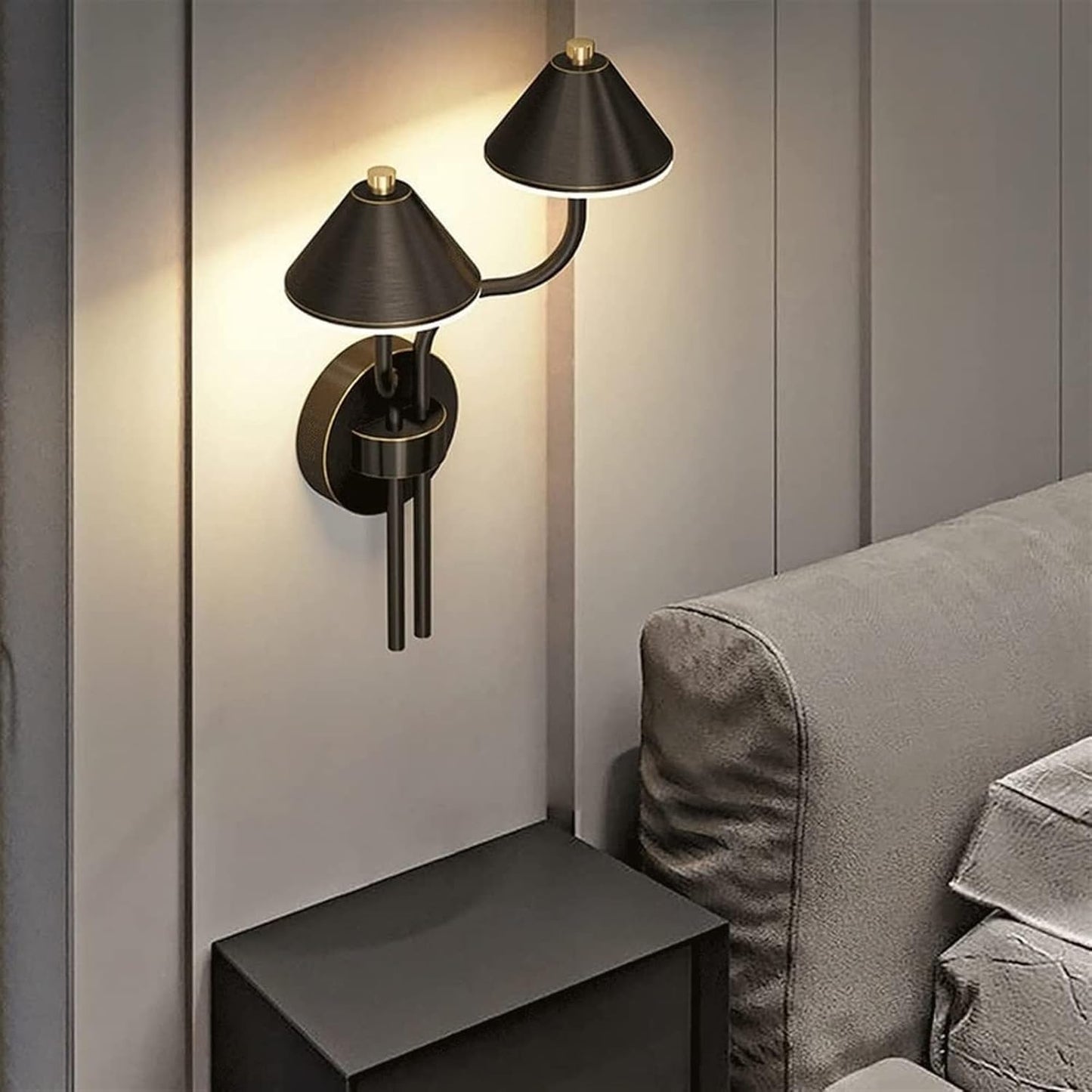 AHUJA INTERNATIONAL Modern Long Mushroom Umbrella Design Wall Lamp 12W Light Fixture for Living Room, Bedroom, Café & Home Décor Wall Lamp White,Warm & Natural White