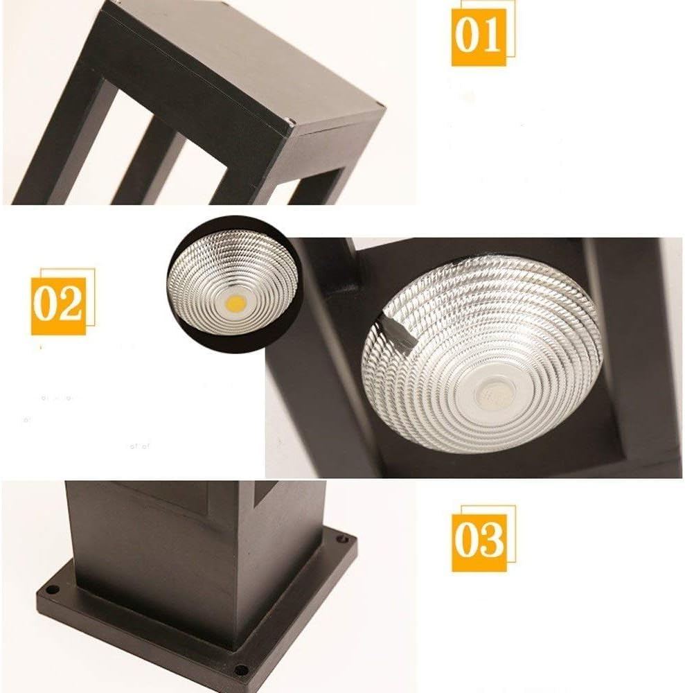 AHUJA INTERNATIONAL Modern Sleek Rectangular 2ft Bollard Garden Light Black Outdoor Post Light Ip65 Household Waterproof Pole Lantern Lamp Pillar Warm White,Garden Light (2 Year Warranty)