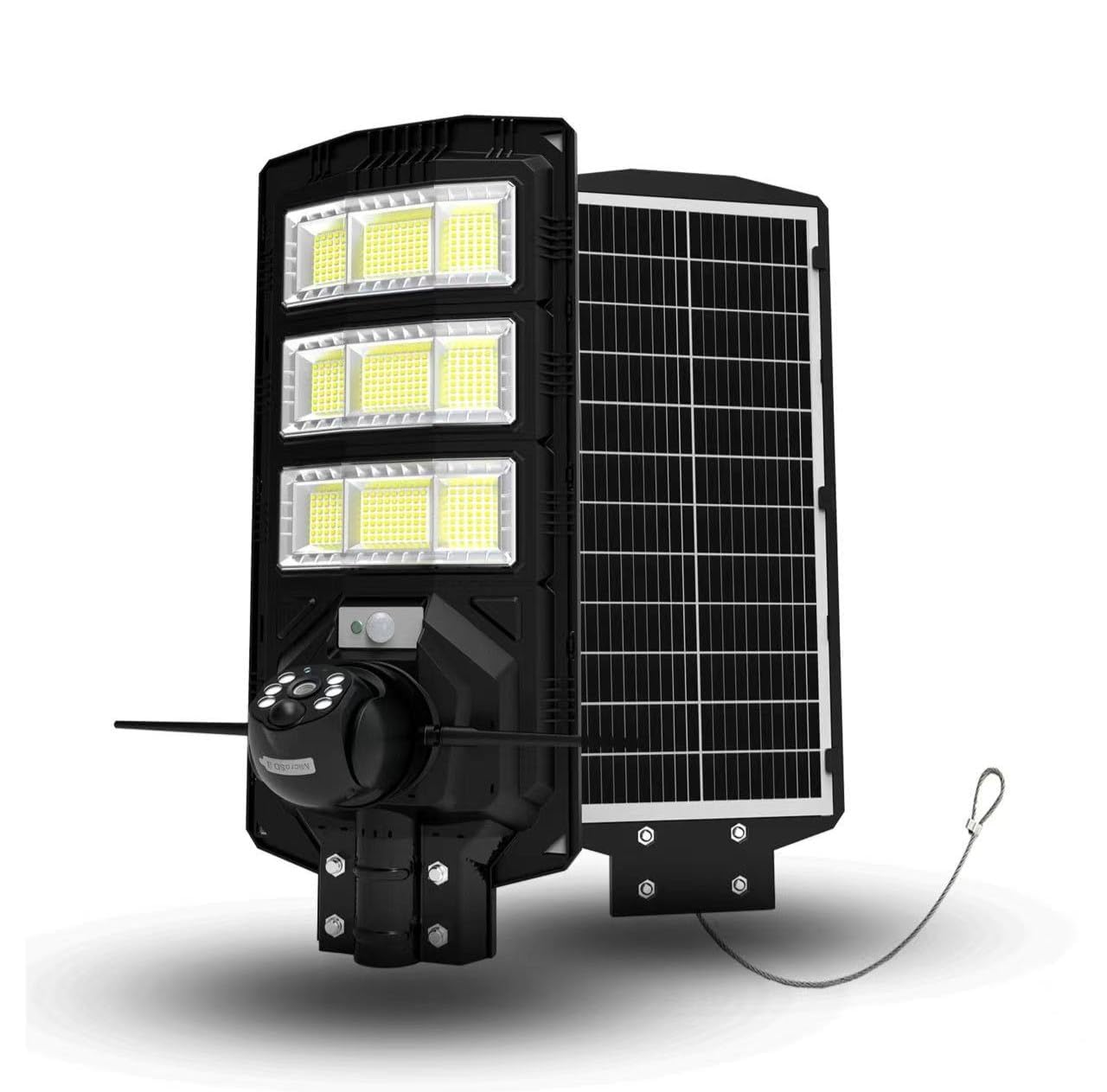 Ahuja International Dhanush Solar Street Light with 5MP WiFi CCTV Camera Combo Outdoor Security Light 180 Solar Lamp with V380 Pro App Motion Sensor Night Vision,2-Way Audio IP66 360° View