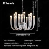 Ahuja Interntional European Style Living Room Hall Pendant Light Modern Glass Restaurant Bedroom Luxury Crystal Chandelier,Modern Lighting, 600MM
