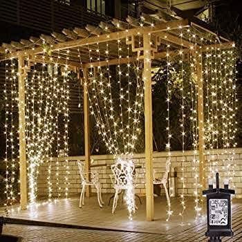 AHUJA INTERNATIONAL 200 Bulbs Waterfall String Diwali Lights for Decoration for Home, Curtain Light with 8 Modes, Adjustable Brightness, Perfect for Bedroom, Garden, Birthday Size 10x10 feet