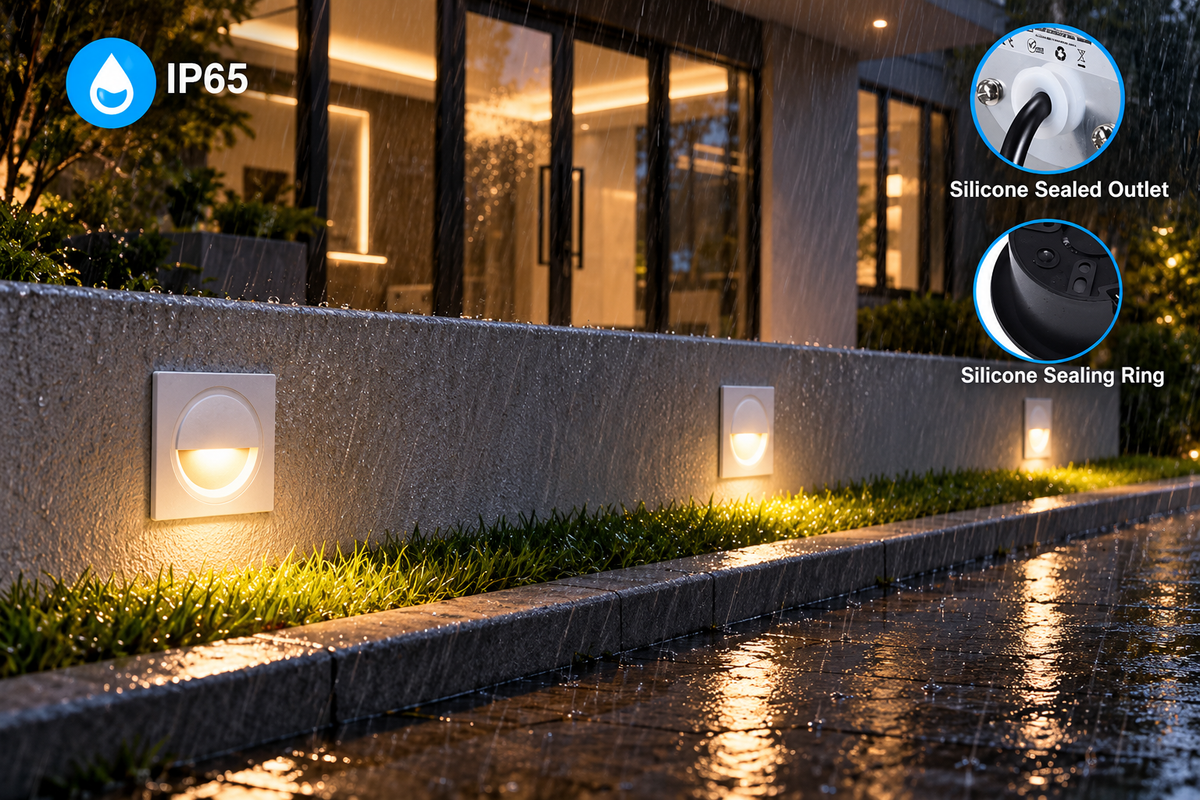 AHUJA INTERNATIONAL Foot Light Wall Light Recessed Wall Light for Indoor Step Lighting Steps with 3W Integrated, Die-cast Aluminum Stair Railing Post Accenting Fixtures 2 Year Warranty