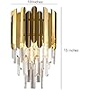 Ahuja International Postmodern Crystal Wall Lamp with 3 Tiered Clear Crystal,Golden Mirror Stainless Steel Wall Light