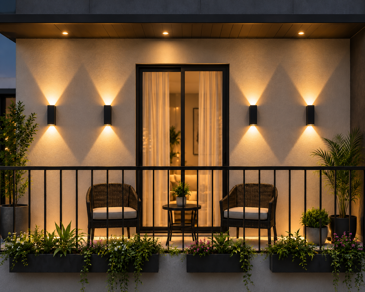AHUJA INTERNATIONAL 6W Up Down Wall Light Modern Wall Lamp for Indoor & Outdoor Use Warm White Waterproof Wall Sconce for Home Balcony Porch & Garden 2 Year Warranty Pack of 1