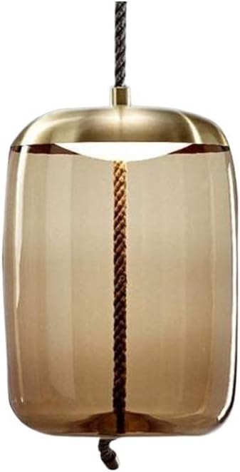 Ahuja International Ceiling Glass Lampshade Pendant Light - Hanging Glass Round Ball Big Lamp Shade Bedside Lighting Kitchen Island (Amber) Flush Mount Light (Color : Amber)