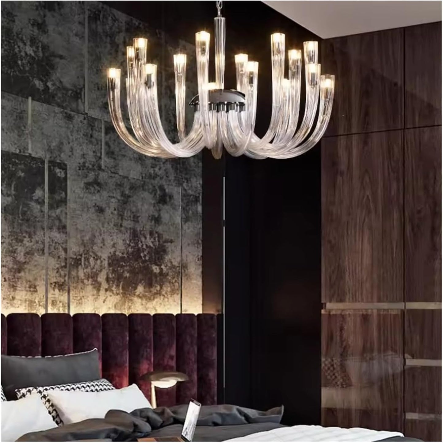 Ahuja Interntional European Style Living Room Hall Pendant Light Modern Glass Restaurant Bedroom Luxury Crystal Chandelier,Modern Lighting, 800 MM