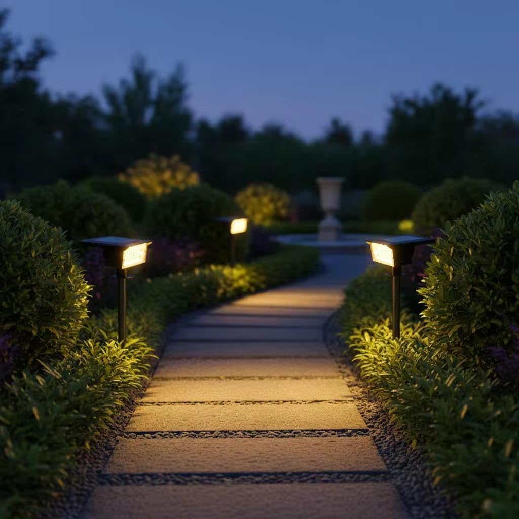Ahuja International Solar Garden Spike Light Lens Model – IP65 Waterproof, Automatic On Off Motion Sensor Solar Light for Outdoor Use Light (Warm White)