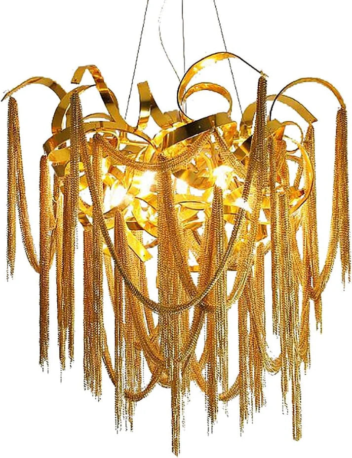 Ahuja International Modern Luxury Chandelier Light Chain Tassel Living Room Dining Room Chandelier Villa Lamps ( 600/800MM)