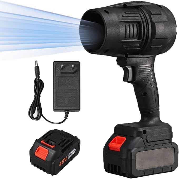 Ahuja International Electric Air Leaf Blower, Handheld Jet Blowers, Lightweight Cordless Power Air Duster, Storm Industries Jet Blowers, Violent Turbofan with Battery and Charger , Black Pack of 1