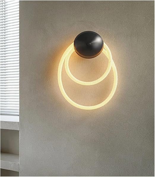 Ahuja International Novelty LED Wall Light Silicone Ring Creative Sconce for Living Room Bedroom Aisle Dining Dropshipping Distinctive,Wall Lighting, 2 Rings-Iron Wall Light