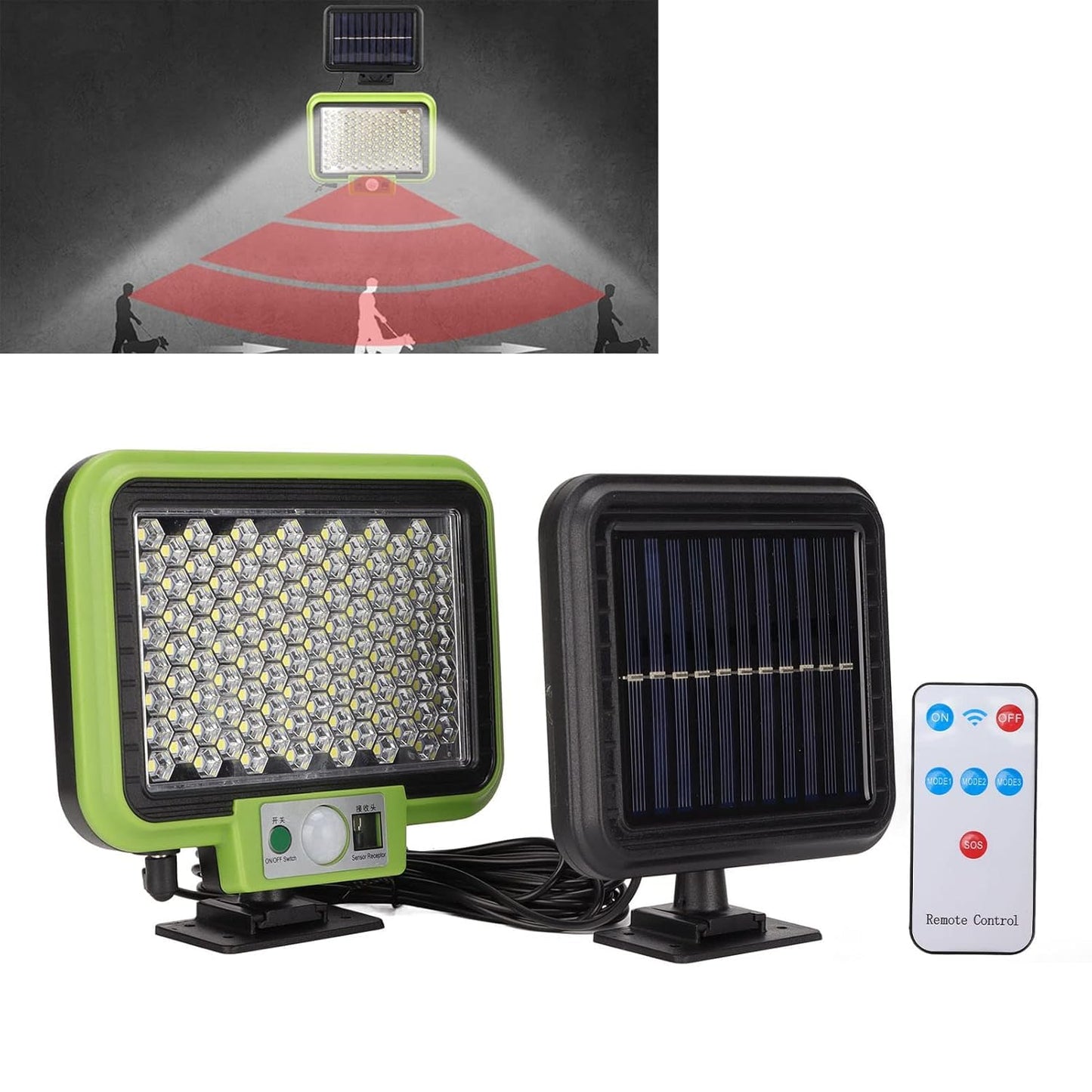 Ahuja International Solar Flood Light Split Type (120 lm) 35W Solar Panel Motion Sensor Rechargeable Outdoor Solar Flood Lights Rechargeable Solar Garage Lights