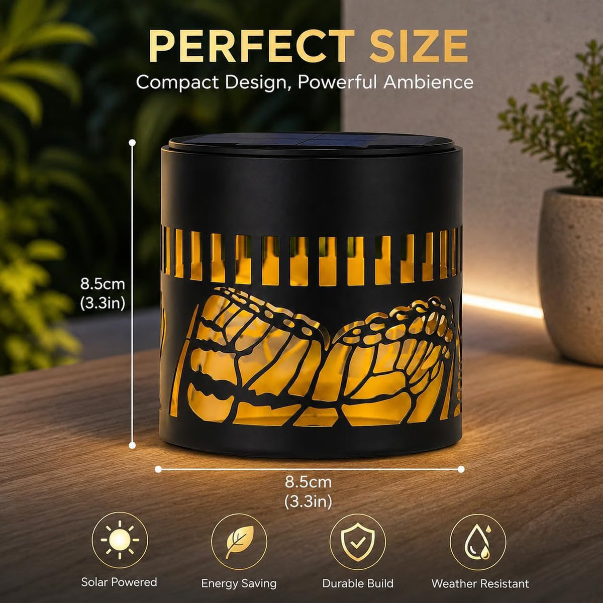 AHUJA INTERNATIONAL Solar Butterfly Garden Wall Light, Outdoor Waterproof Decorative Lamp, Solar Powered Auto Dusk to Dawn Light for Garden, Balcony, Fence & Pathway