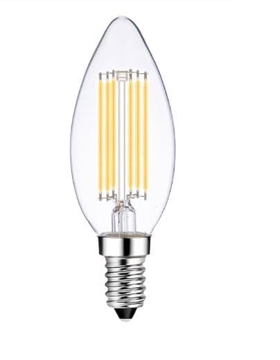 AHUJA INTERNATIONAL Antique Retro E14 Candle Dimmable Vintage Edison Light Bulb 6W Bulb Base E14 for Chandelier,decorative, jhummar, Cafe Lights Bulb Clear Glass ,Warm &Yellow Pack of 1