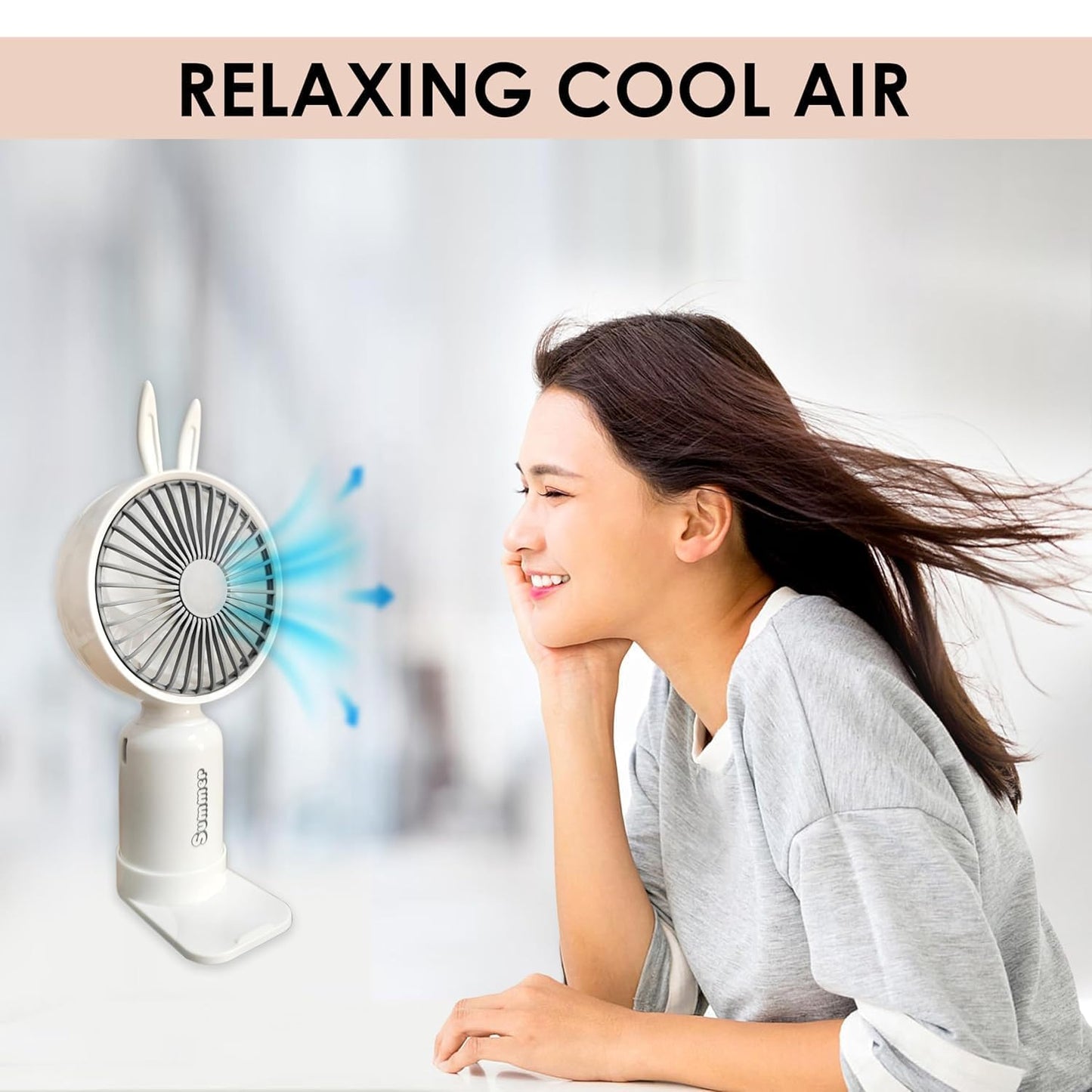 AHUJA INTERNATIONAL Mini Hand Fan Use Powerful Brushless Handheld Fan, 3 Speed Large Blades, Personal Small Fan perfect for desktops, travel Women and Men providing cool Multicolor Pack of 1