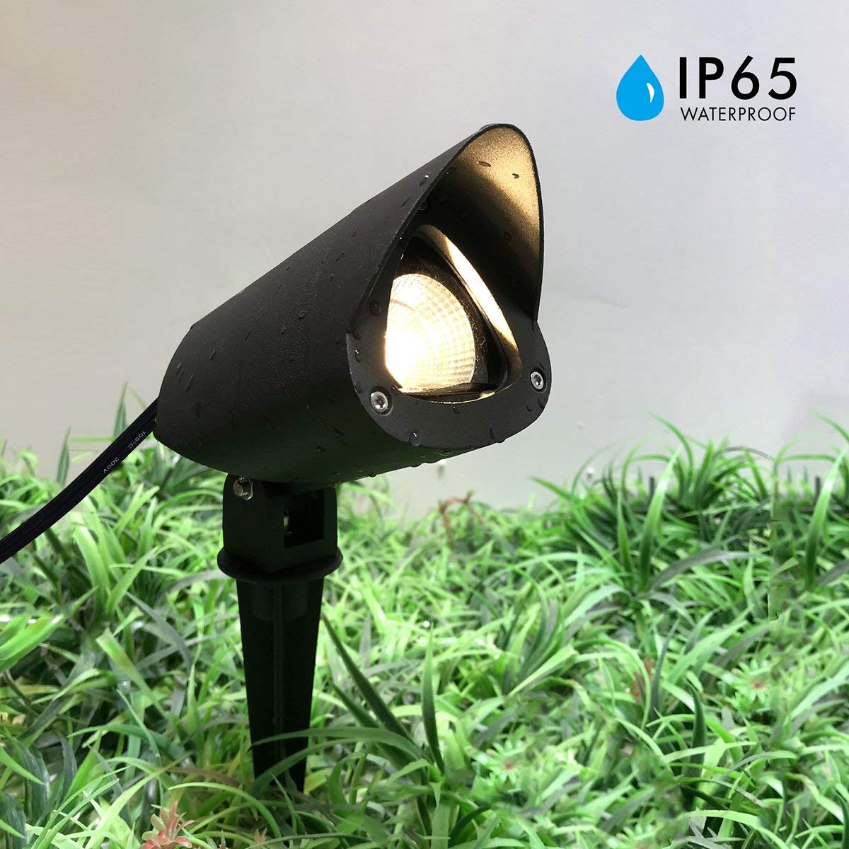 AHUJA INTERNATIONAL 12W Garden Spike Light with Spike Stand, Outdoor Waterproof Landscape Spotlight, Corded Electric Garden Light for Lawn, Pathway & Yard (2-Year Warranty) Warm White) Pack of 1)