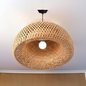 AHUJA INTERNATIONAL Bamboo Hand braided Hanging Lamp Shades,Pendent Lamp Shade,Hanging Lights for Dining Room, Living Room,Hotel,Cafe,Home Corrido, Bar, Restaurant, Coffee house (Half Moon)