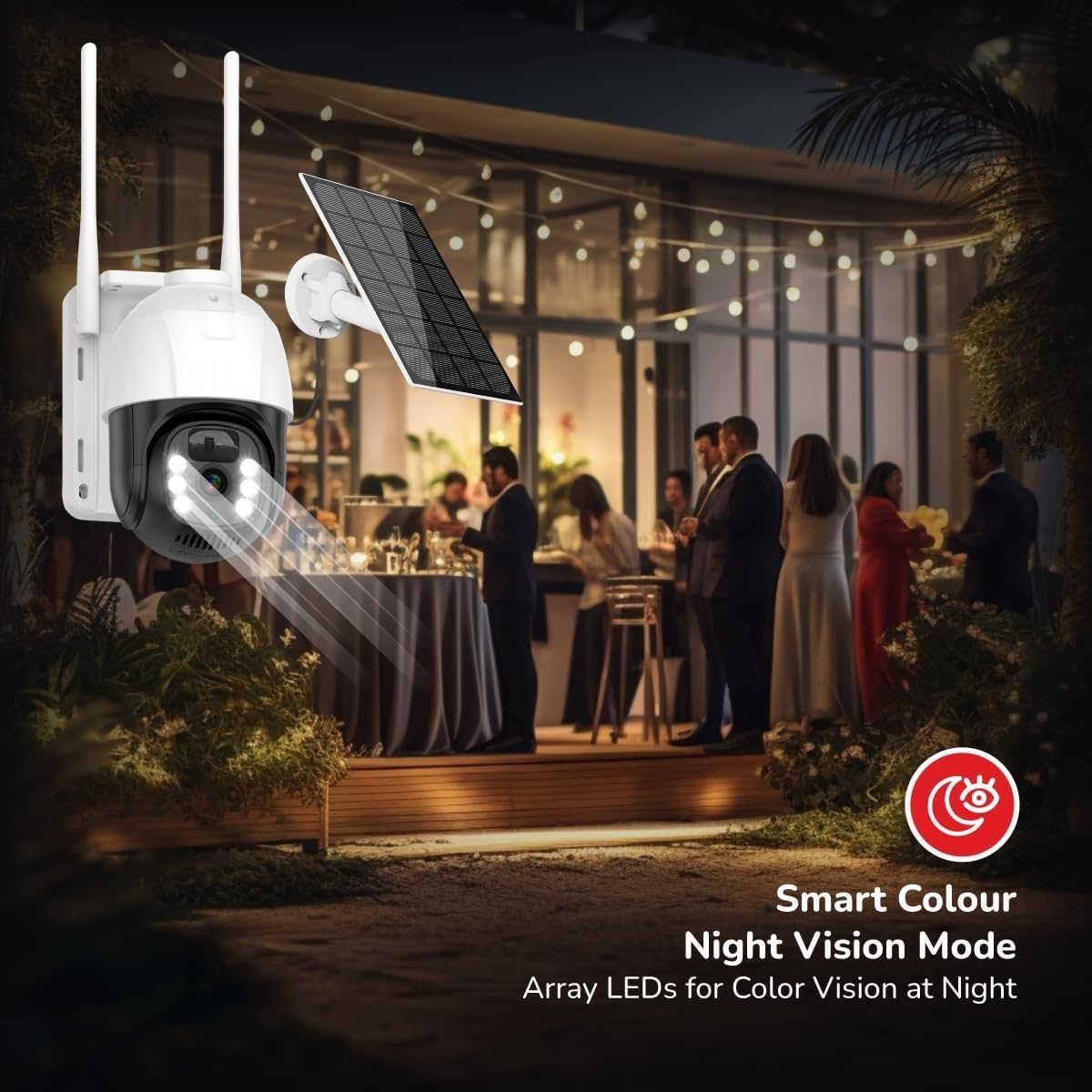 Ahuja International EYE Single Solar CCTV Camera 5MP HD 4G/5G SIM Supported Wireless Security Solar Panel Powered 360° PTZ Rotation Human Detection 2-Way Audio V380 Pro App IP66 Waterproof 256GB