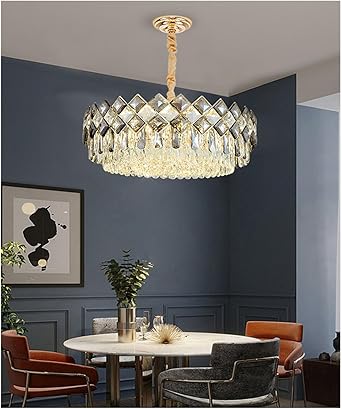 Ahuja International Luxury Modern Golden Decoration LED Pendant Light Ceiling Crystal Chandeliers Light