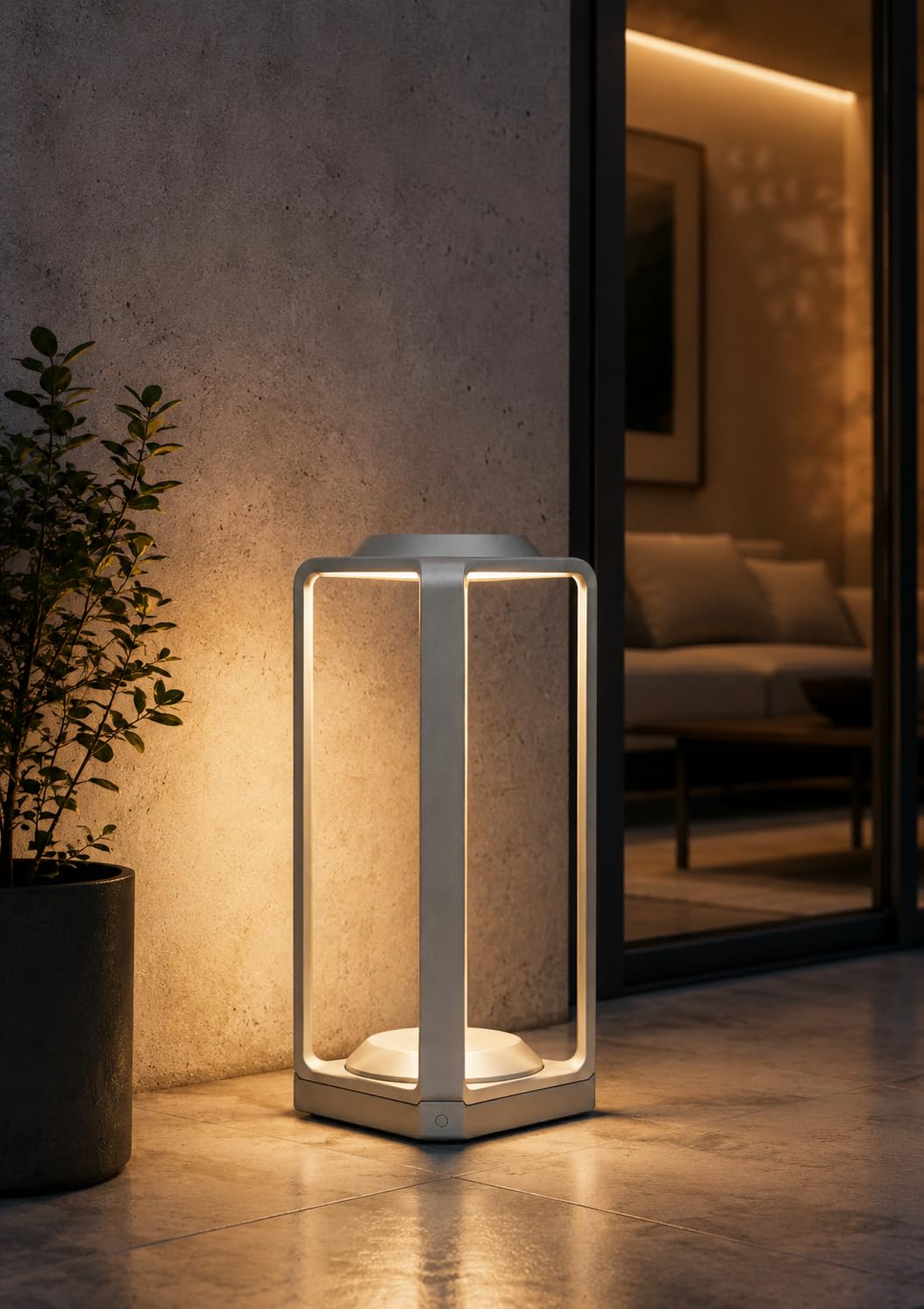 AHUJA INTERNATIONAL Modern Outdoor Bollard Light Sleek Grey Body Landscape Lamp Warm White for Garden, Pathway & Driveway Lawn, Park, Walkway & Décor Weather-Resistant Pillar Light Small Lamp  Pack of 1