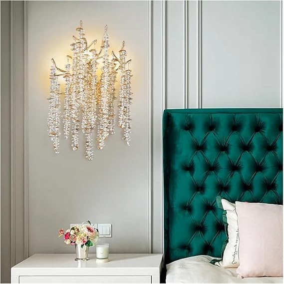 Ahuja International Style Modern Gold Luster Luxury Crystal Wall Scone  Crystal Wall Lights - Luxury Decorative lamp