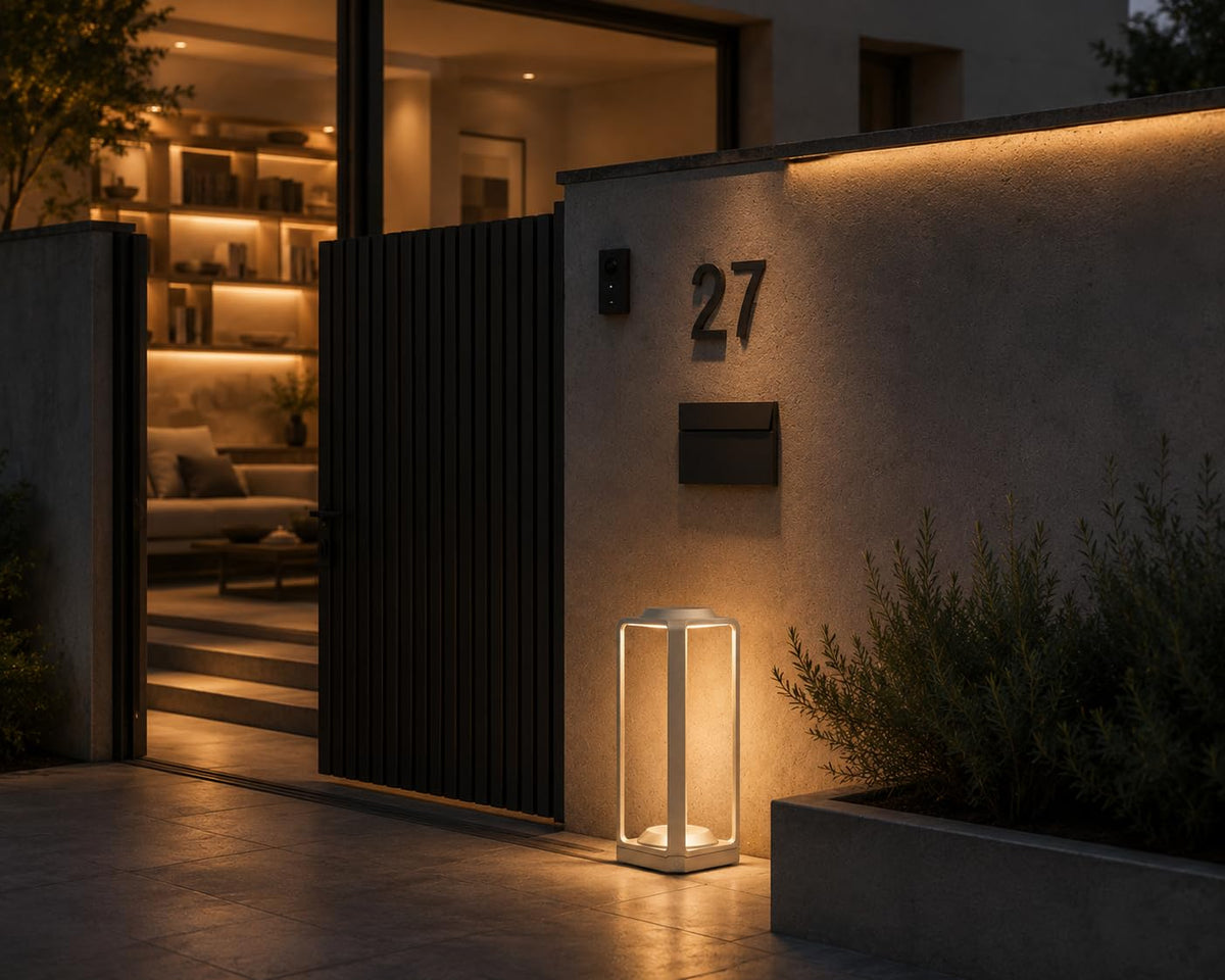 AHUJA INTERNATIONAL Modern Outdoor Bollard Light Sleek Grey Body Landscape Lamp Warm White for Garden, Pathway & Driveway Lawn, Park, Walkway & Décor Weather-Resistant Pillar Light Small Lamp  Pack of 1