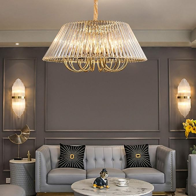 Ahuja International Umbrella Modern Luxury Crystal Chandelier, While Lighting, For Living Room  Model Room Whole House Lamps, Simple Atmosphere Crystal Chandelier Light