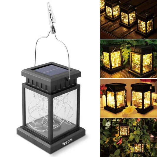 Ahuja International Solar Lanterns Outdoor Waterproof Hanging Lantern Lamp 30 LED Solar Tree Lights Outdoor, Solar Camping Lights, Lantern Decorative For Patio Yard Camping Garden Christmas Decor(1 Pack),Warm White