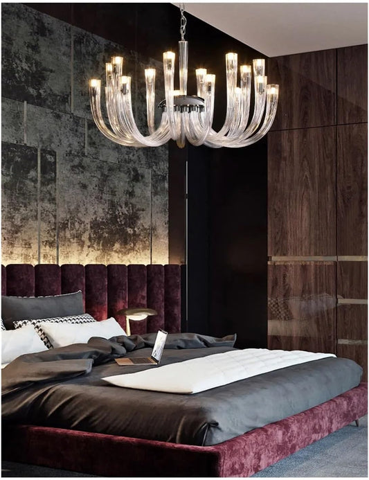 Ahuja Interntional European Style Living Room Hall Pendant Light Modern Glass Restaurant Bedroom Luxury Crystal Chandelier,Modern Lighting, 600MM