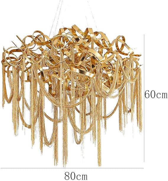 Ahuja International Modern Luxury Chandelier Light Chain Tassel Living Room Dining Room Chandelier Villa Lamps ( 600/800MM)