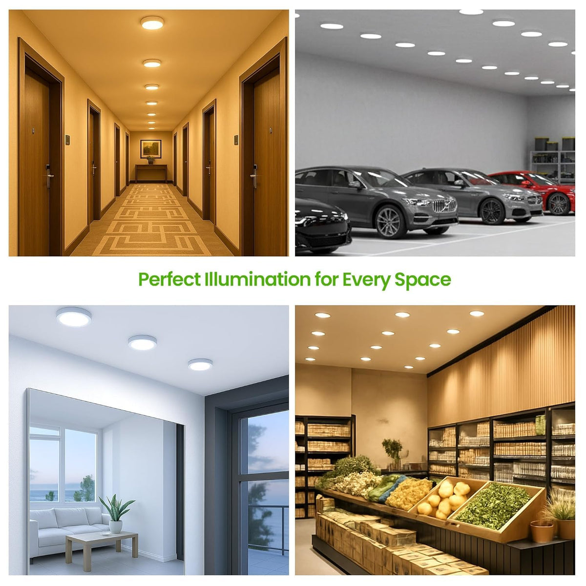 AHUJA INTERNATIONAL Round Slim Surface Panel Downlight 10W, Flush Mount Ceiling Light, Energy Efficient Fixture for Home, Office, Closet, Dining Room, 2 Year Warranty Pack of 1