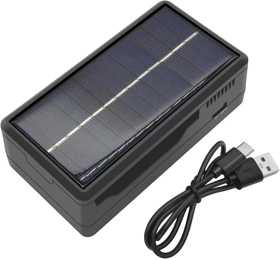 Ahuja International Solar Universal Dual Battery Charger Case Box,Battery Charger Multi Munctional Type C Intelligent Lithium Battery Holder for 26650,21700,18650,18500,16340,14500 Battery Boxs