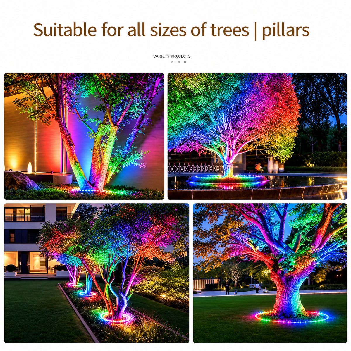 AHUJA INTERNATIONAL Tree Hugging Light 18W Multicolor RGB Outdoor IP65 Waterproof Spotlight Garden Scene Palm Tree Color Circular Tree Illumination Light, Customizable 2-Year Warranty