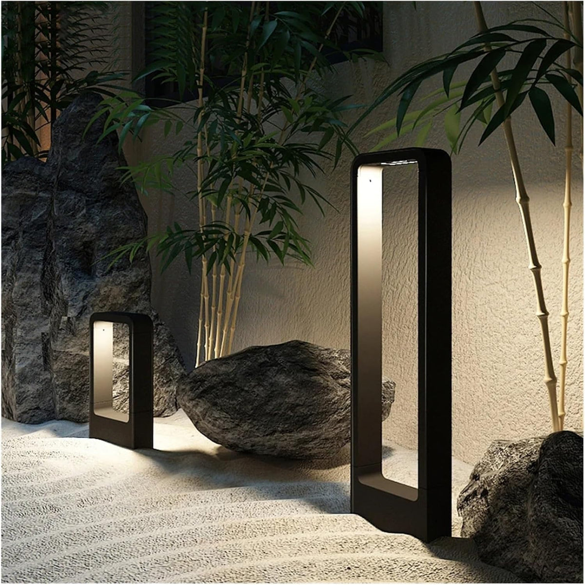AHUJA INTERNATIONAL Modern Gate & Bollard 2ft Bollard Light IP65 Waterproof Garden Post Light, Rectangular  Lamp for Pathway, Lawn, Driveway, Entrance – Warm White 2-Year Warranty, 600 mm