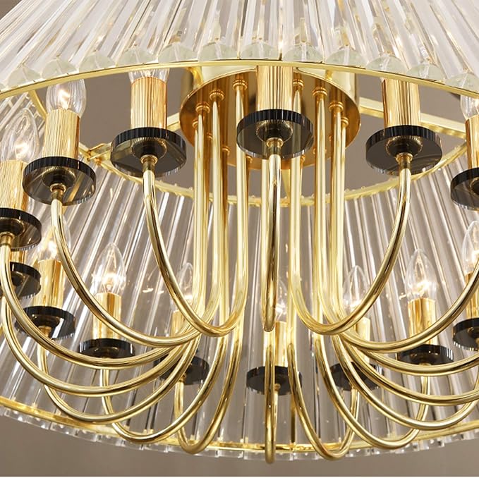 Ahuja International Umbrella Modern Luxury Crystal Chandelier, While Lighting, For Living Room  Model Room Whole House Lamps, Simple Atmosphere Crystal Chandelier Light