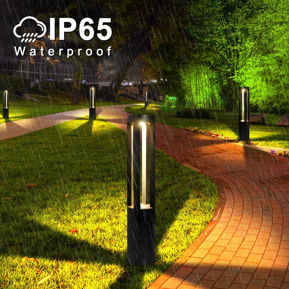 AHUJA INTERNATIONAL Modern Gate & Bollard 2ft Bollard Light IP65 Waterproof Garden Post Light Lamp for Pathway, Lawn, Driveway, Entrance – Warm White 2-Year Warranty, 600 mm