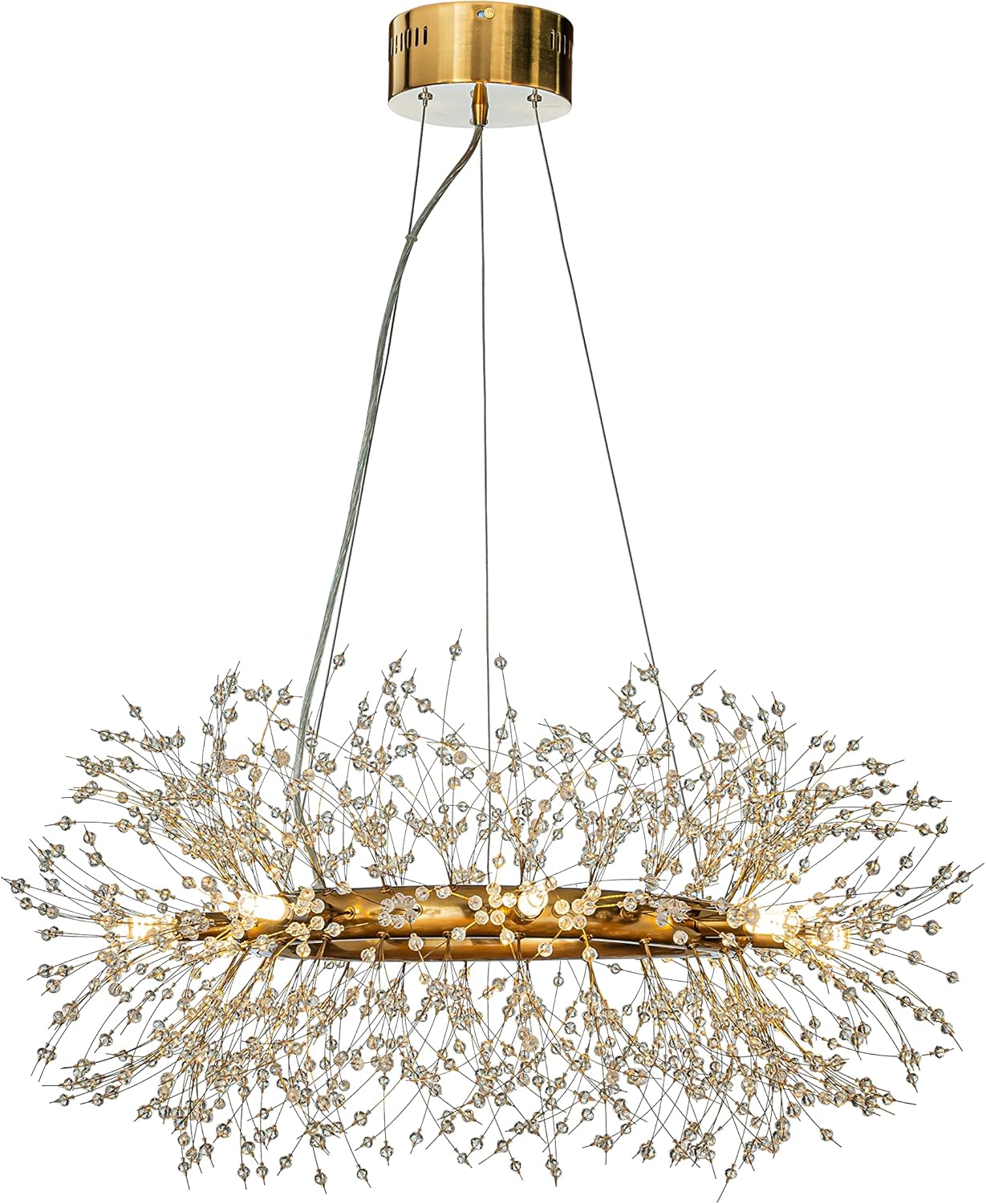 Ahuja International Modern Chandelier Fireworks, Light Gold Chandelier Lighting Ceiling Bracket for Dining Room, Kitchen, Living Room, Bedroom International-8 LED