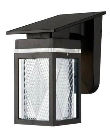 AHUJA INTERNATIONAL Solar Wall Light Round Designer Crystal Waterproof Outdoor Lantern with Remote Control Ambience Switch 3000K-6500K 30W IP65
