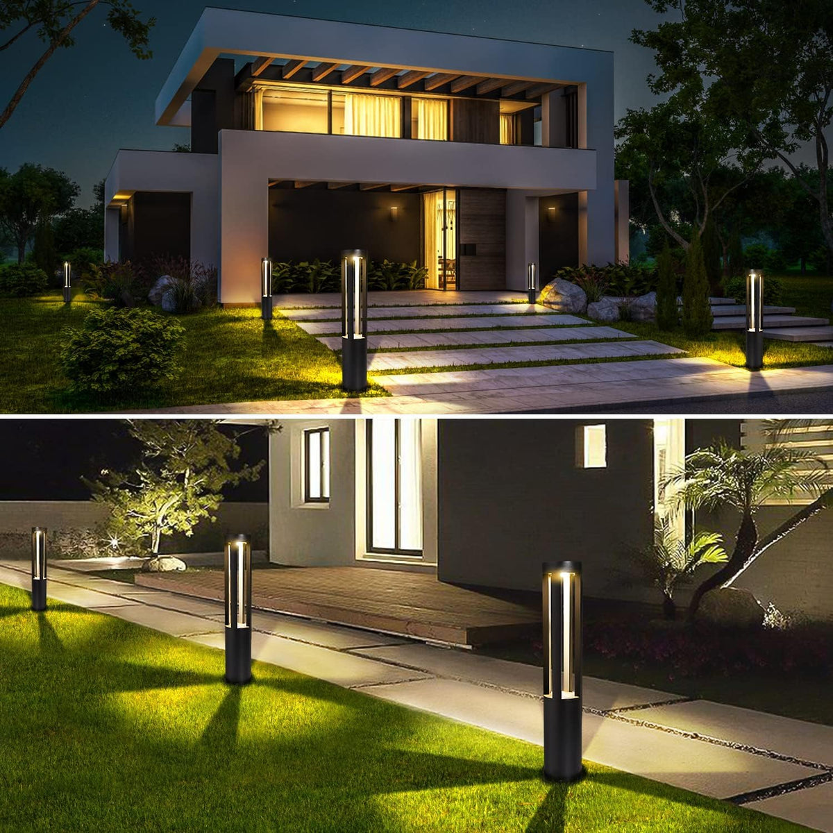 AHUJA INTERNATIONAL Modern Gate & Bollard 2ft Bollard Light IP65 Waterproof Garden Post Light Lamp for Pathway, Lawn, Driveway, Entrance – Warm White 2-Year Warranty, 600 mm