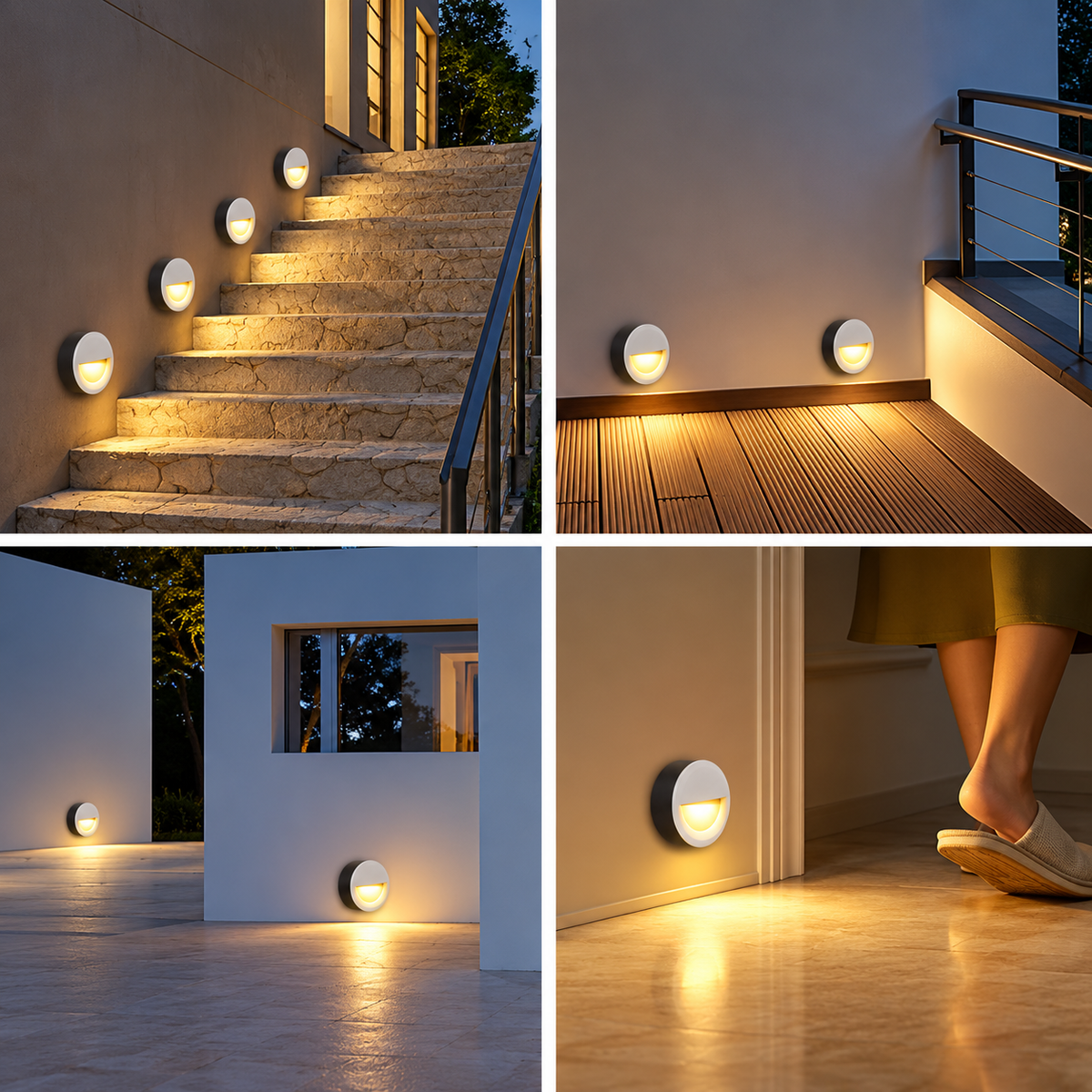 AHUJA INTERNATIONAL Foot Light Wall Light Recessed Wall Light for Indoor Step Lighting Steps with 3W Integrated, Die-cast Aluminum Stair Railing Post Accenting Fixtures 2 Year Warranty