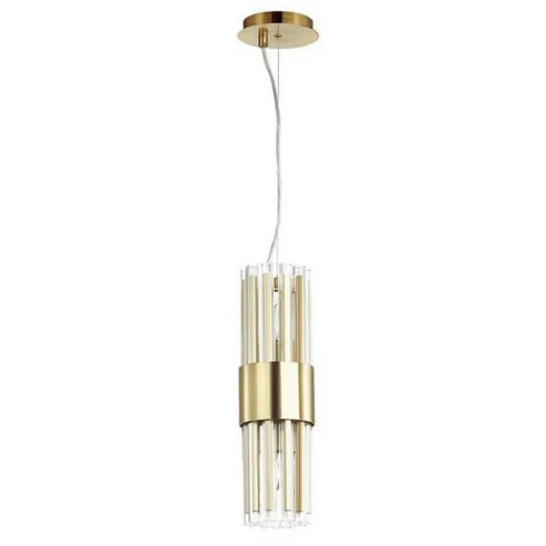 Ahuja International Cylindrical Sharp Hanging Light and Modern Glass Crystal Cylinder Pendant Light for Kitchen Island Dining Room