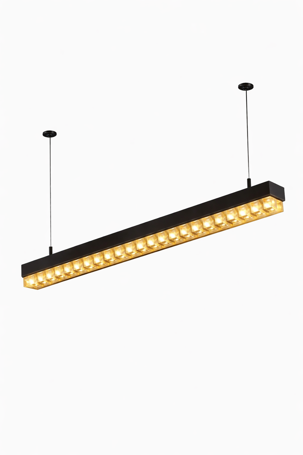 Ahuja International Luxury Modern Style Crystal Long Linear Profile 45W Decorative Hanging Ceiling Lamp  Fixtures For Factory, Restaurant ,Office ,Home ,Hanging Lamp (2-Year Warranty) Warm White