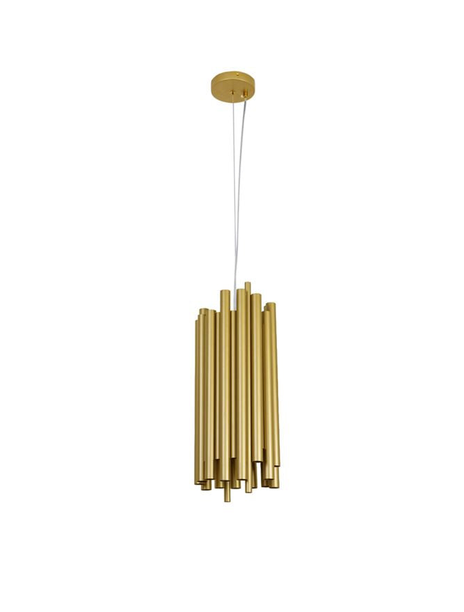 Ahuja International Brubeck Pendant Gold Hanging light Stainless Steel Pipe Mini Pendant Lighting for Kitchen Island