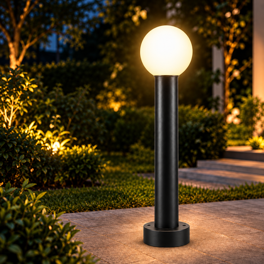 AHUJA INTERNATIONAL 12W Bollard Light 2 Feet Outdoor Garden Pathway Light Warm White Decorative Post Light for Lawn, Walkway, Driveway & Landscape IP65 Weather Resistant (2-Year Warranty)