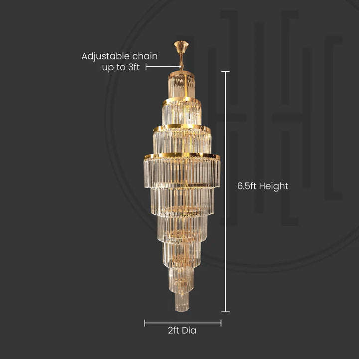 Ahuja International Modern Luxury Ceiling Lamp Living Room Large K9 Crystal Double Height Staircase Chandelier